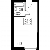 1-комнатная квартира 24,9 м²
