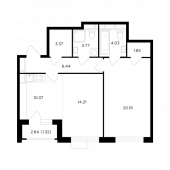 2-комнатная квартира 65,55 м²