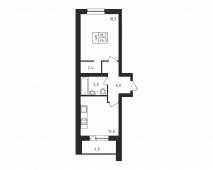 1-комнатная квартира 46,3 м²