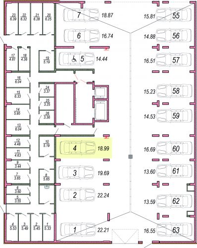 Машиноместа, 19 м²
