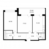 2-комнатная квартира 70,77 м²