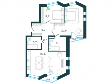 3-комнатная квартира 85,8 м²