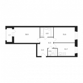 2-комнатная квартира 64,69 м²