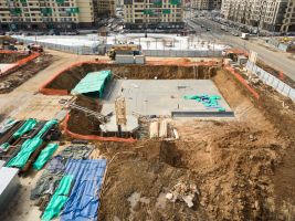 Заливка плиты фундамента