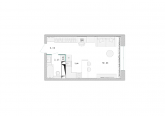 1-комнатная квартира 30,3 м²