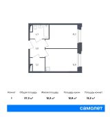 1-комнатная квартира 37,3 м²