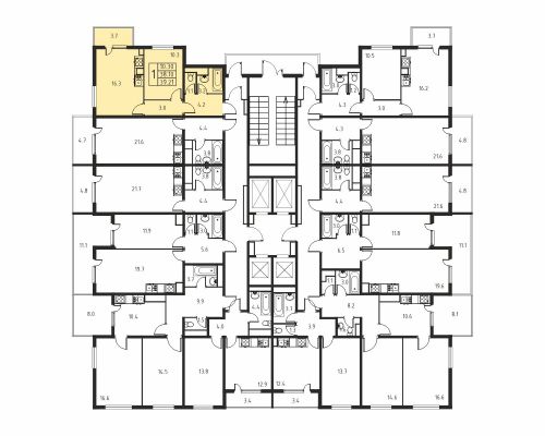 1-комнатная, квартира, 38.1 м²