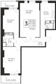 3-комнатная квартира 87,5 м²