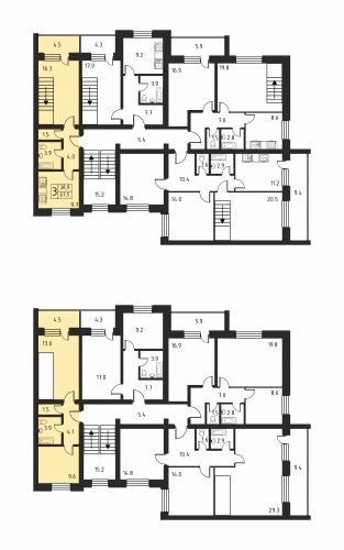 3-комнатная, квартира, 67.5 м²