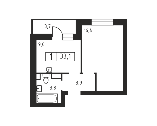 1 комната до 33.1