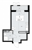 1-комнатная квартира 22,7 м²