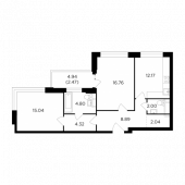 2-комнатная квартира 68,49 м²