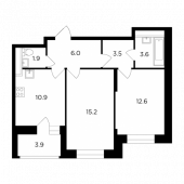 2-комнатная квартира 55,6 м²