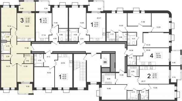 3 комнаты до 96.94