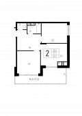 2-комнатная квартира 65,2 м²