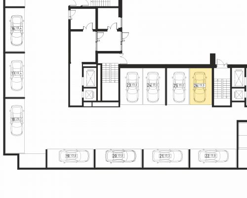 Машиноместа, 17 м²