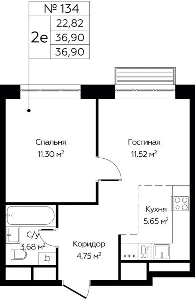 2 комнаты до 36.9