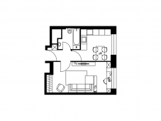 1-комнатная квартира 38,5 м²