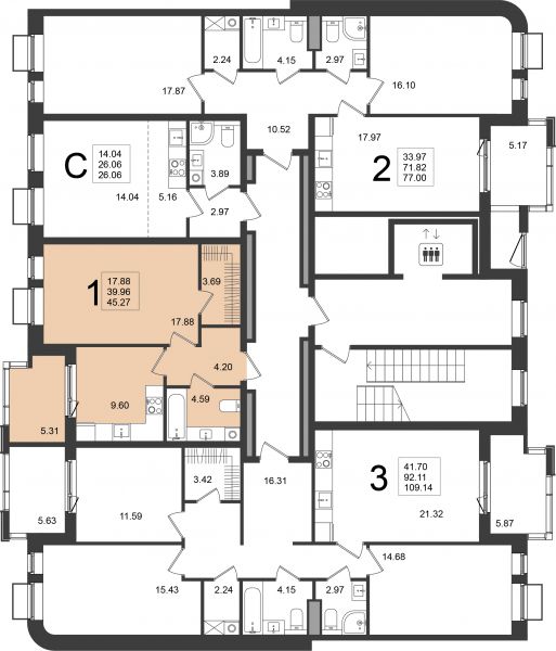 1 комната до 42.61