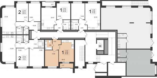 1 комната до 45.38