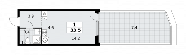 1 комната до 33.5