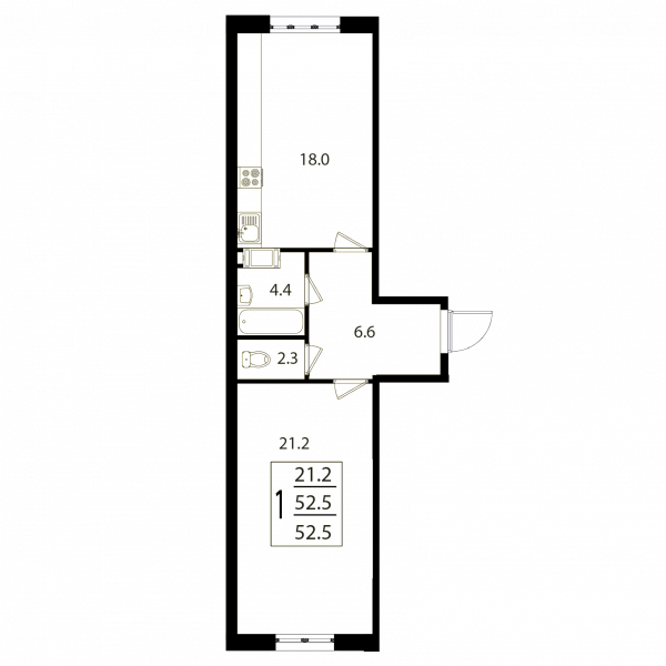 1 комната до 52.5