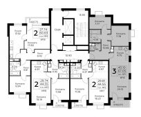 3-комнатная квартира 67,05 м²