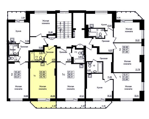 Студия, 33.4 м²