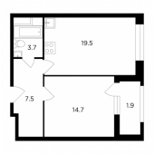 1-комнатная квартира 47,3 м²