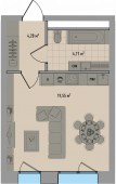 1-комнатная квартира 28,2 м²