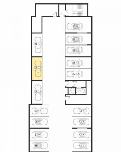 Машиноместа, 17.4 м²