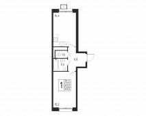 1-комнатная квартира 40,5 м²