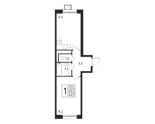 1 комната до 40.5