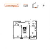 2-комнатная квартира 60 м²