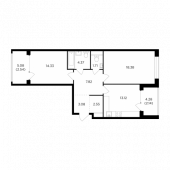 2-комнатная квартира 70,04 м²