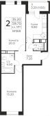 2-комнатная квартира 59,7 м²