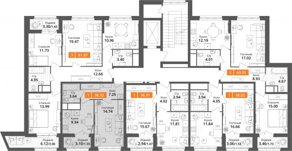 1 комната до 36.52