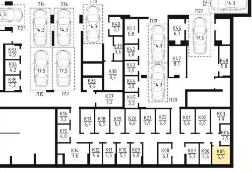 Кладовки, 6.4 м²