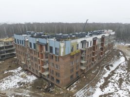 Корпус 7: кладка стен, фасадные работы