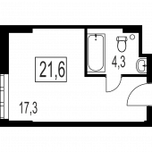 1-комнатная квартира 21,6 м²