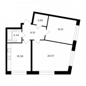 2-комнатная квартира 76,36 м²