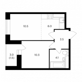 2-комнатная квартира 35,9 м²