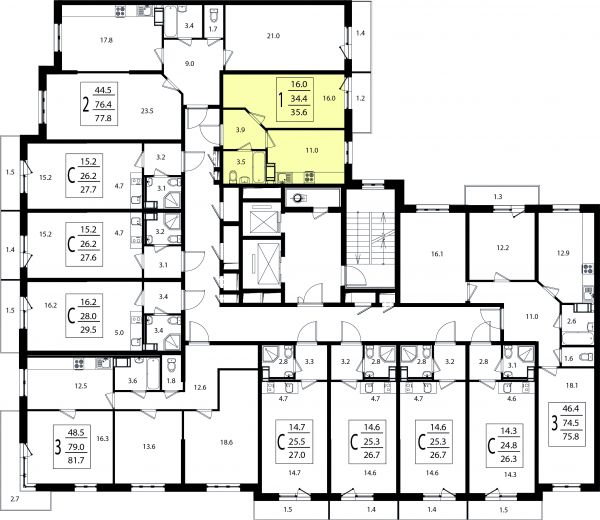 1 комната до 35.6