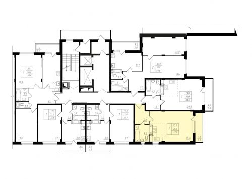 1-комнатная, квартира, 35.5 м²