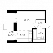 1-комнатная квартира 26,7 м²