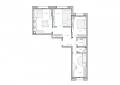 3-комнатная квартира 86,8 м²