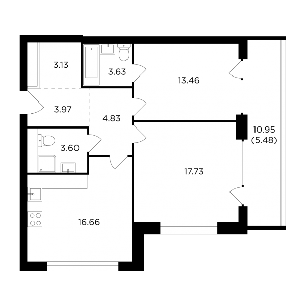 2 комнаты до 72.49
