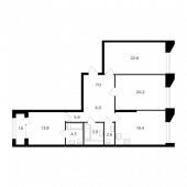 3-комнатная квартира 107,33 м²