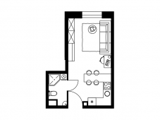 1-комнатная квартира 25 м²