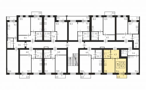 Студия, 27.8 м²